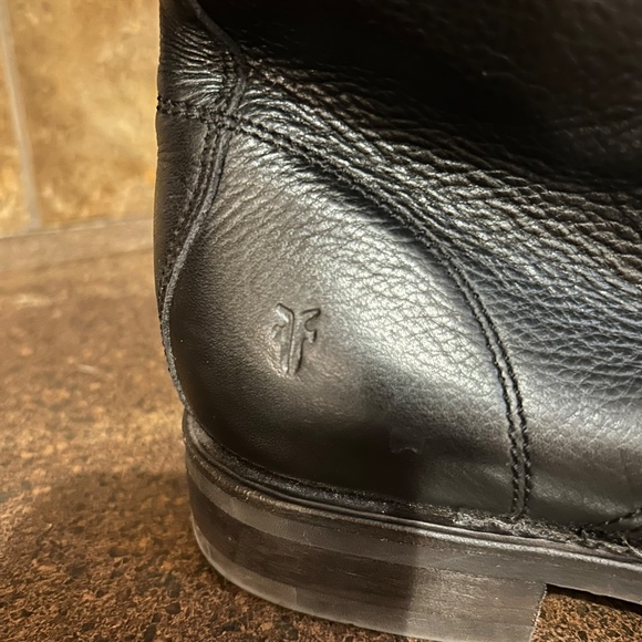 Frye Black Veronica Leather Combat Boots, Biker size 8.5 B - Picture 9 of 16